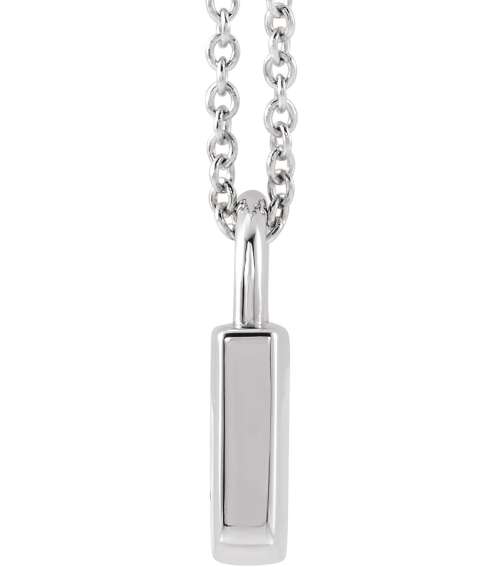 87184 Necklace Sterling Silver 8.5 X 5.5 Mm 16-18 In Polished Engravable Lock Necklace