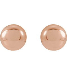 689073 14K Rose 8 Mm Pair Friction Backs Included Polished Ball Earrings