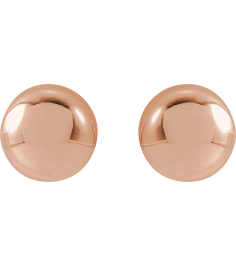 689073 14K Rose 7 Mm Pair Friction Backs Included Polished Ball Earrings