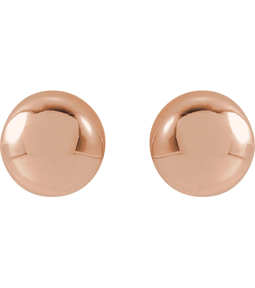 689073 14K Rose 7 Mm Pair Friction Backs Included Polished Ball Earrings