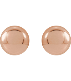 689073 14K Rose 6 Mm Pair Friction Backs Included Polished Ball Earrings