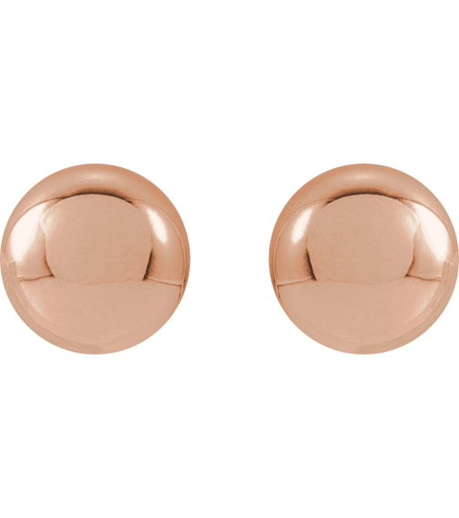 689073 14K Rose 6 Mm Pair Friction Backs Included Polished Ball Earrings