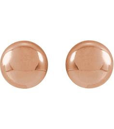 689073 14K Rose 4 Mm Pair Friction Backs Included Polished Ball Earrings