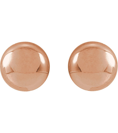 689073 14K Rose 4 Mm Pair Friction Backs Included Polished Ball Earrings