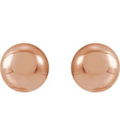 689073 14K Rose 3 Mm Pair Friction Backs Included Polished Ball Earrings