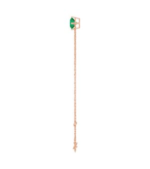 Brc935 Bracelet Set 14K Rose Round Lab-Grown Emerald 6 Mm 6 12-7 12 In Polished Lab-Grown Emerald Solitaire Bracelet