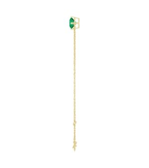 Brc935 Bracelet Set 14K Yellow Round Lab-Grown Emerald 6 Mm 6 12-7 12 In Polished Lab-Grown Emerald Solitaire Bracelet