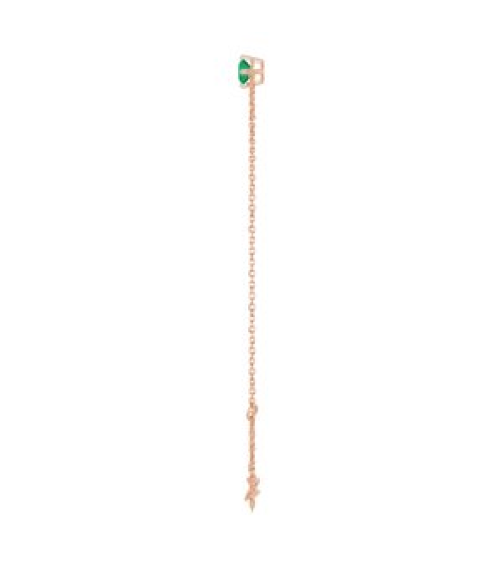 Brc935 Bracelet Set 14K Rose Round Lab-Grown Emerald 4 Mm 6 12-7 12 In Polished Lab-Grown Emerald Solitaire Bracelet