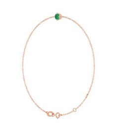 Brc935 Bracelet Set 14K Rose Round Lab-Grown Emerald 4 Mm 6 12-7 12 In Polished Lab-Grown Emerald Solitaire Bracelet