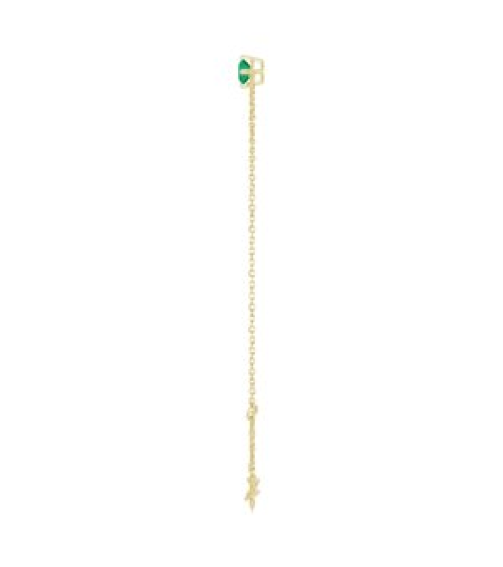 Brc935 Bracelet Set 14K Yellow Round Lab-Grown Emerald 4 Mm 6 12-7 12 In Polished Lab-Grown Emerald Solitaire Bracelet