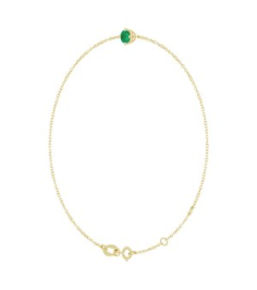 Brc935 Bracelet Set 14K Yellow Round Lab-Grown Emerald 4 Mm 6 12-7 12 In Polished Lab-Grown Emerald Solitaire Bracelet