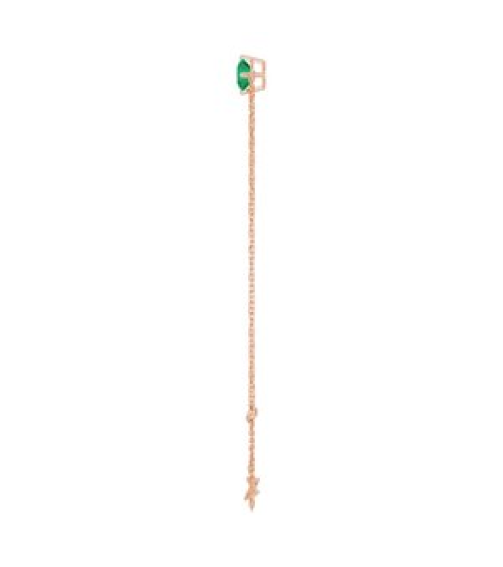 Brc935 Bracelet Set 14K Rose Round Lab-Grown Emerald 5 Mm 6 12-7 12 In Polished Lab-Grown Emerald Solitaire Bracelet