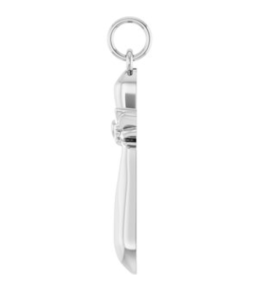R50048 Pendant 14K White 19.9 X 12.5 Mm Polished Heart Angel Wing Cross Pendant