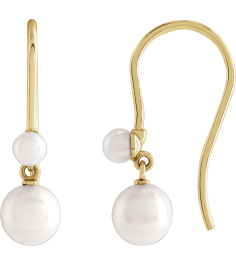 88556 Earring Set Cultured White Freshwater Pearl Pearl 5.5-6 Mm 14K Yellow Cultured White Pearl Pair Backless Polished Cultured Pearl Earrings