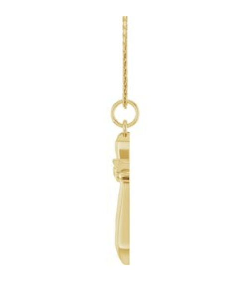 R50048 Necklace 14K Yellow 19.9 X 12.5 Mm 18 In Polished Heart Angel Wing Cross Necklace