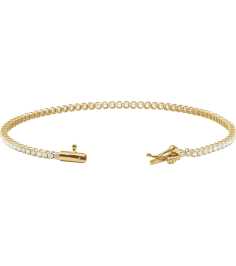 Brc912 Bracelet Set 14K Yellow Round Lab-Grown Diamond 1.7Mm 1 58 Ctw Si1-Si2, G-H 6 12 In Polished 1 58 Ctw Lab-Grown Diamond Lightweight Line Bracelet