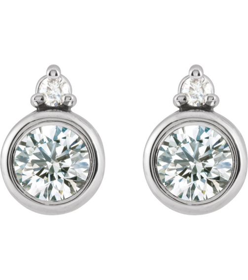 88546 Earring Set Natural Diamond Round 4 Mm Platinum Natural Diamond Pair Friction Backs Included Polished 12 Ctw Natural Diamond Earrings