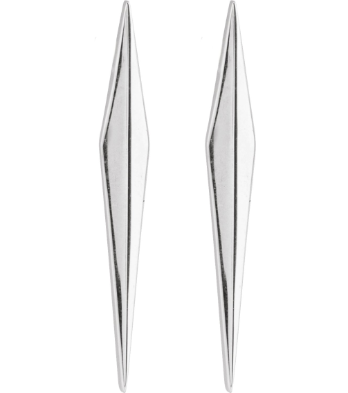 88589 Earring 14K White 23 X 3 Mm Pair Friction Backs Included Polished Geometric Drop Earrings