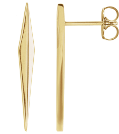 88589 Earring 14K Yellow 23 X 3 Mm Each Friction Back Sold Separately Polished Geometric Drop Earring