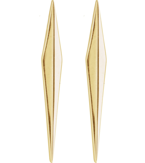 88589 Earring 14K Yellow 23 X 3 Mm Pair Friction Backs Included Polished Geometric Drop Earrings