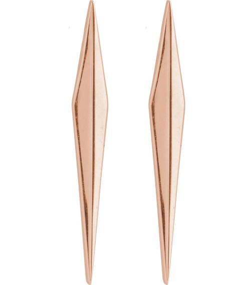 88589 Earring 14K Rose 23 X 3 Mm Pair Friction Backs Included Polished Geometric Drop Earrings