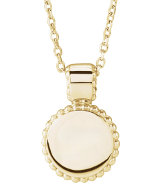 88596 Necklace 14K Yellow 14.6 X 10 Mm 16-18 In Polished Engravable Beaded Disc Necklace