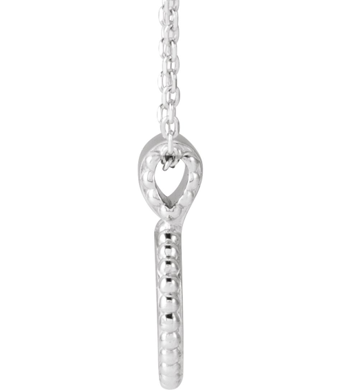 88596 Necklace Sterling Silver 14.6 X 10 Mm 16-18 In Polished Engravable Beaded Disc Necklace