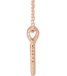 88596 Necklace 14K Rose 14.6 X 10 Mm 16-18 In Polished Engravable Beaded Disc Necklace