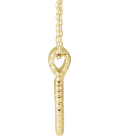 88596 Necklace 14K YellowWhite 14.6 X 10 Mm 16-18 In Polished Engravable Beaded Disc Necklace
