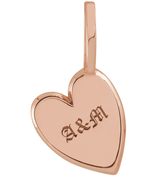 88613 Pendant 14K Rose 19.2 X 10.6 Mm Polished Engravable Sideways Heart Pendant