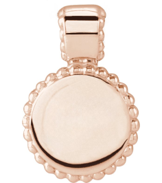88596 Pendant 14K Rose 14.75 X 10 Mm Polished Engravable Beaded Disc Pendant