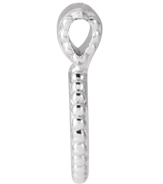 88596 Pendant 14K White 14.75 X 10 Mm Polished Engravable Beaded Disc Pendant