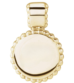 88596 Pendant 14K Yellow 14.75 X 10 Mm Polished Engravable Beaded Disc Pendant