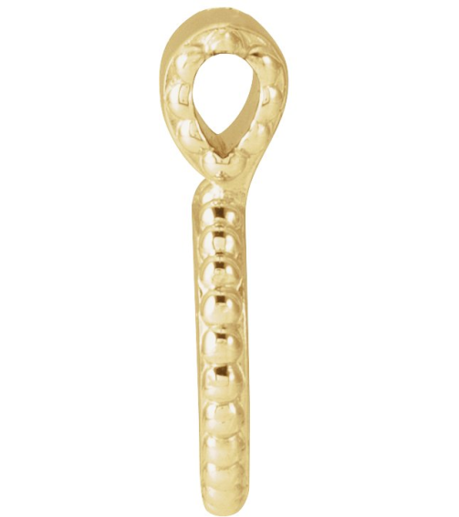 88596 Pendant 14K Yellow 14.75 X 10 Mm Polished Engravable Beaded Disc Pendant