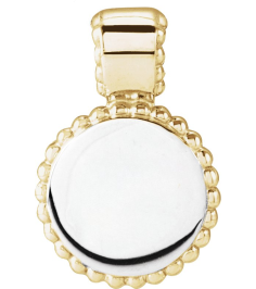 88596 Pendant 14K YellowWhite 14.75 X 10 Mm Polished Engravable Beaded Disc Pendant