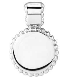 88596 Pendant Sterling Silver 14.75 X 10 Mm Polished Engravable Beaded Disc Pendant