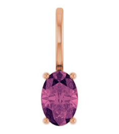 88601 Pendant Set 14K Rose Oval Natural Pink Tourmaline 6 X 4 Mm Polished Natural Pink Tourmaline Solitaire Charm Pendant