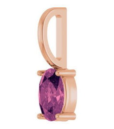 88601 Pendant Set 14K Rose Oval Natural Pink Tourmaline 6 X 4 Mm Polished Natural Pink Tourmaline Solitaire Charm Pendant