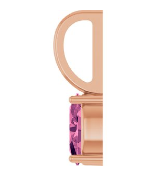 88601 Pendant Set 14K Rose Oval Natural Pink Tourmaline 6 X 4 Mm Polished Natural Pink Tourmaline Solitaire Charm Pendant