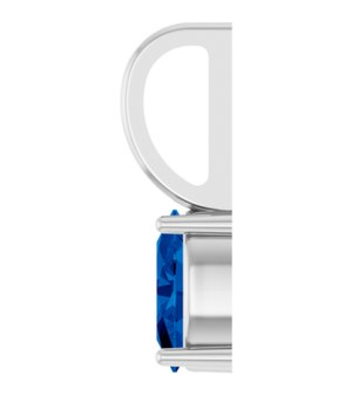 88601 Pendant Set Platinum Oval Lab-Grown Blue Sapphire 6 X 4 Mm Polished Lab-Grown Blue Sapphire Solitaire Charm Pendant