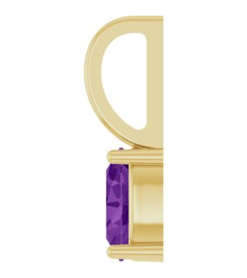 88601 Pendant Set 14K Yellow Oval Natural Amethyst 5 X 3 Mm Polished Natural Amethyst Solitaire Charm Pendant