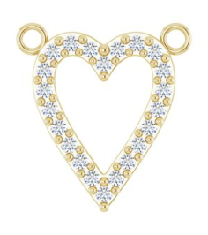 88611 Necklace Center Set 14K Yellow Round Natural Diamond 13.4 X 12.5 Mm 1.2Mm 16 Ctw I1, G-H Polished 16 Ctw Natural Diamond Heart Necklace Center