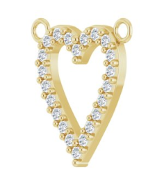 88611 Necklace Center Set 14K Yellow Round Natural Diamond 13.4 X 12.5 Mm 1.2Mm 16 Ctw I1, G-H Polished 16 Ctw Natural Diamond Heart Necklace Center
