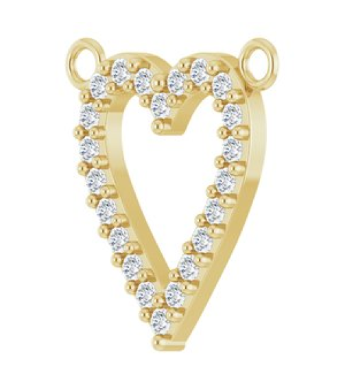 88611 Necklace Center Set 14K Yellow Round Natural Diamond 13.4 X 12.5 Mm 1.2Mm 16 Ctw I1, G-H Polished 16 Ctw Natural Diamond Heart Necklace Center