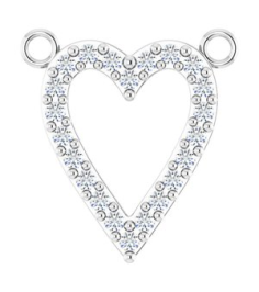 88611 Necklace Center Set Platinum Round Natural Diamond 13.4 X 12.5 Mm 1.2Mm 16 Ctw I1, G-H Polished 16 Ctw Natural Diamond Heart Necklace Center
