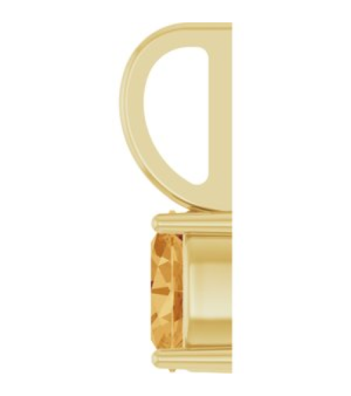 88601 Pendant Set 14K Yellow Oval Natural Citrine 5 X 3 Mm Polished Natural Citrine Solitaire Charm Pendant