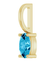 88601 Pendant Set 14K Yellow Oval Natural Aquamarine 5 X 3 Mm Polished Natural Aquamarine Solitaire Charm Pendant