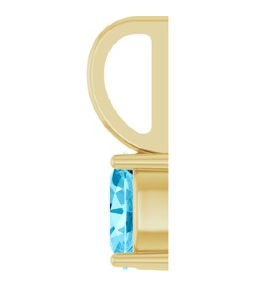 88601 Pendant Set 14K Yellow Oval Natural Aquamarine 5 X 3 Mm Polished Natural Aquamarine Solitaire Charm Pendant