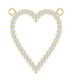 88611 Necklace Center Set 14K Yellow Round Natural Diamond 19.7 X 16.7 Mm 1.2Mm 14 Ctw I1, G-H Polished 14 Ctw Natural Diamond Heart Necklace Center