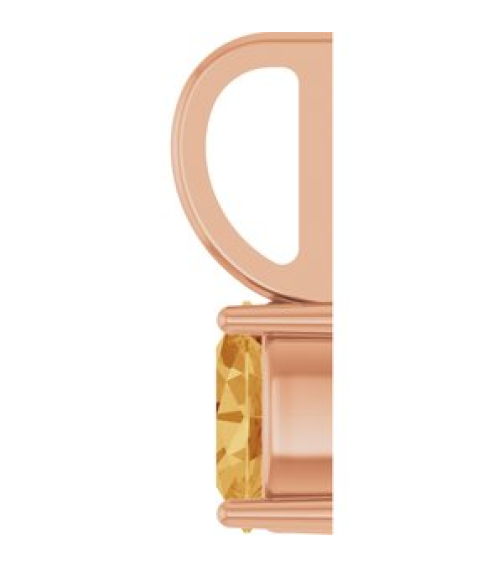 88601 Pendant Set 14K Rose Oval Natural Citrine 5 X 3 Mm Polished Natural Citrine Solitaire Charm Pendant